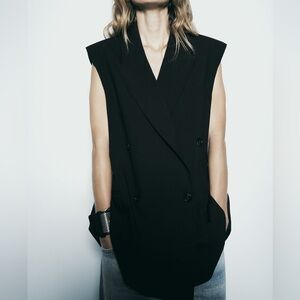 ZARA BLACK ZW COLLECTION WRAP VEST
